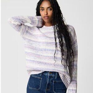 NWT J. Crew Factory Space-Dye Mockneck CozyBoyfriend Sweater - Pure Snow Day - M